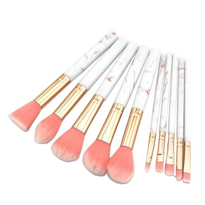 Spot New 10 Pcs Make Up Brush Blush And Marble Makeup Brushes Private Label Custom Logo Makeup Brush Set