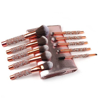 RTS 10pcs Professional Custom Travel Make up Brushes Set Cosmetic Beauty Essential Eye Make Up Brush Set